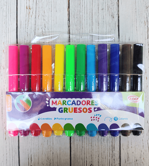 Marcadores Gruesos 12 colores