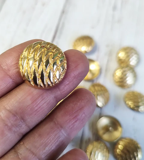 Botones Cúpula Dorada 22mm