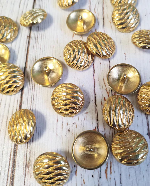 Botones Cúpula Dorada 22mm