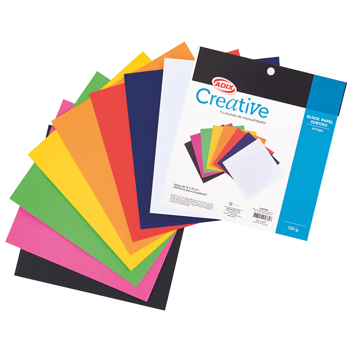 Block 40 Hojas de colores surtidos 1