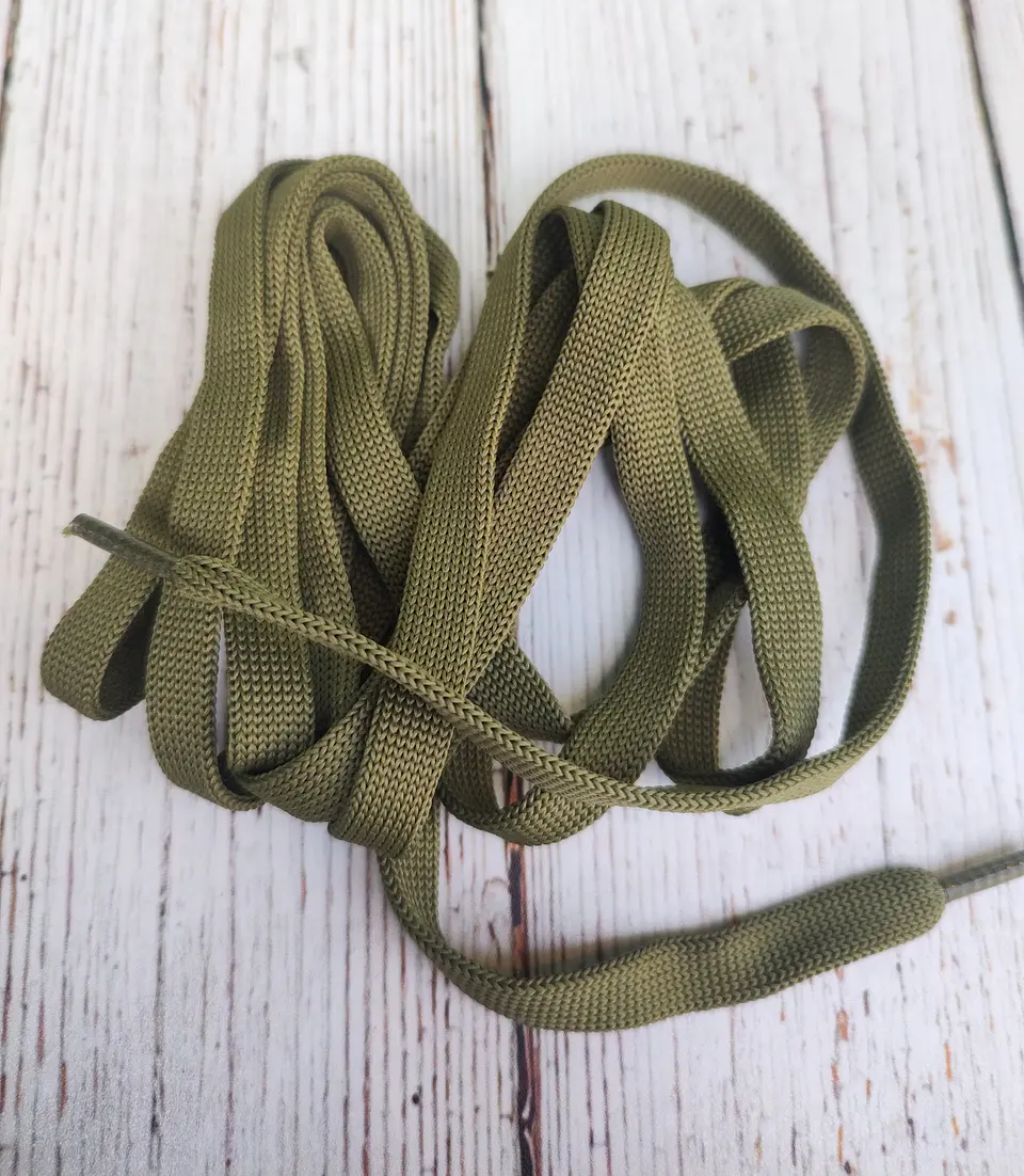 Cordones Zapatillas planos Verde oliva 120cm 1