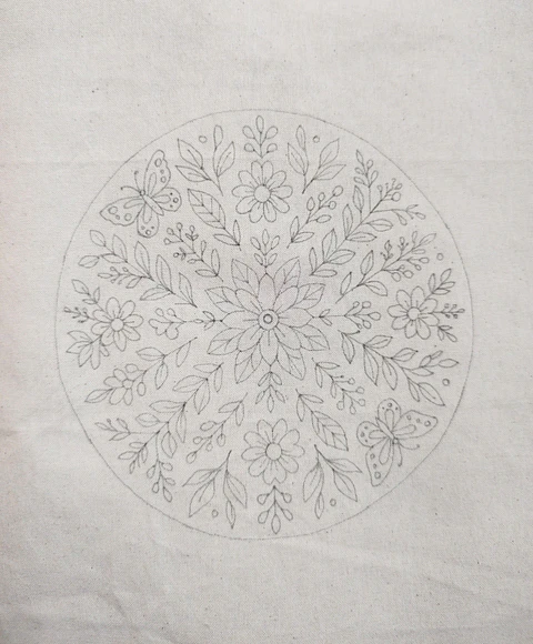 Dibujo en tela Mandala Floral