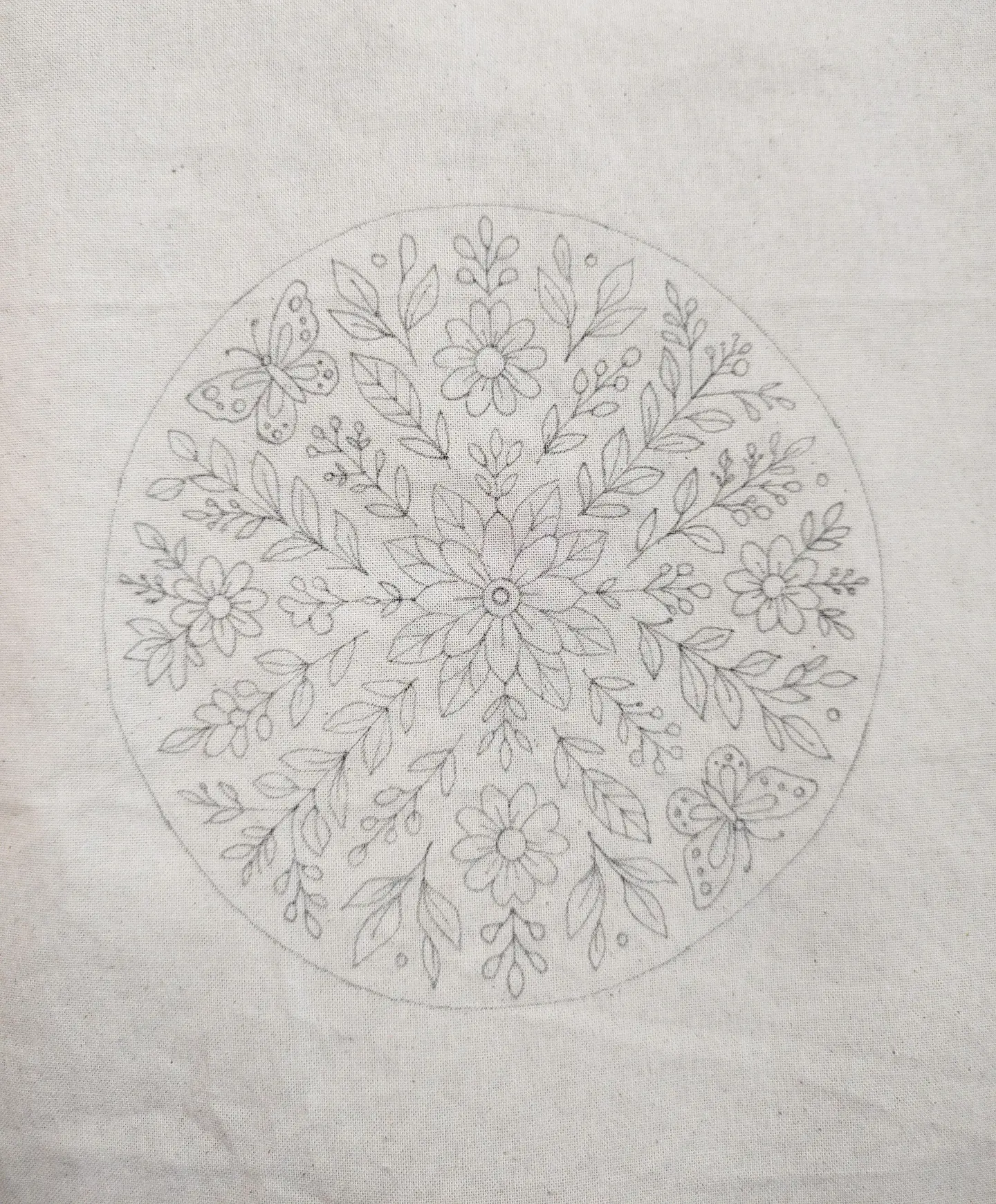 Dibujo en tela Mandala Floral 1