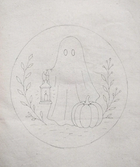 Dibujo en tela Fantasma Halloween 