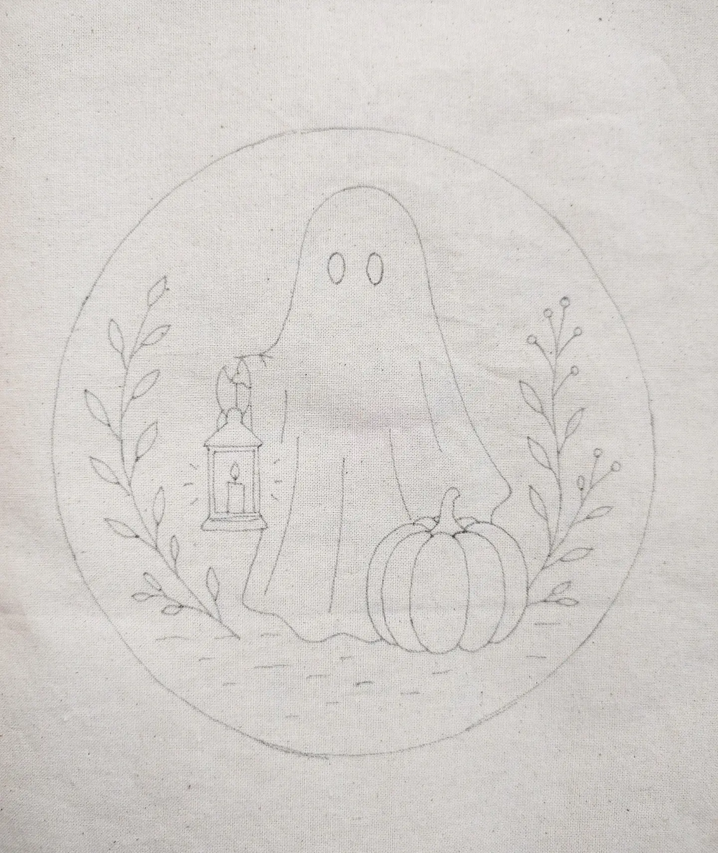 Dibujo en tela Fantasma Halloween  1