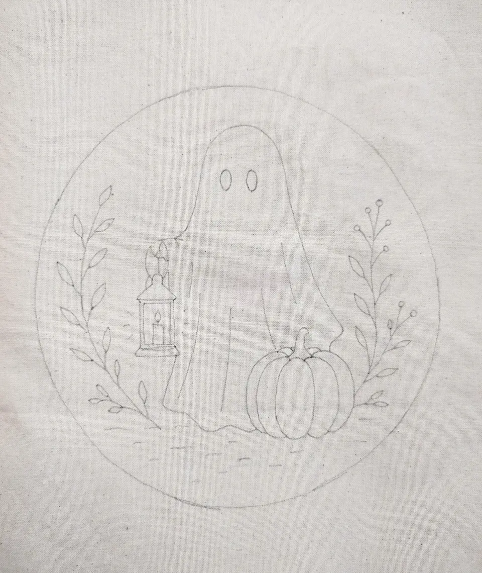 Dibujo en tela Fantasma Halloween  1