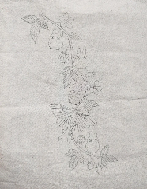 Dibujo en tela Totoro