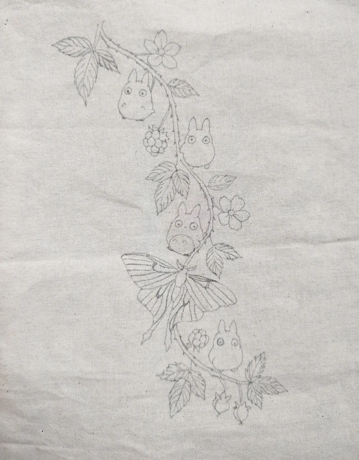 Dibujo en tela Totoro 1