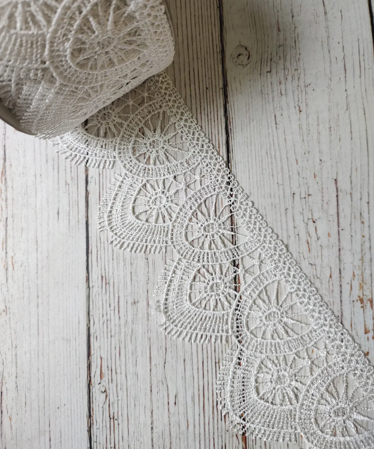 Encaje Macramé Catedral Blanco 1