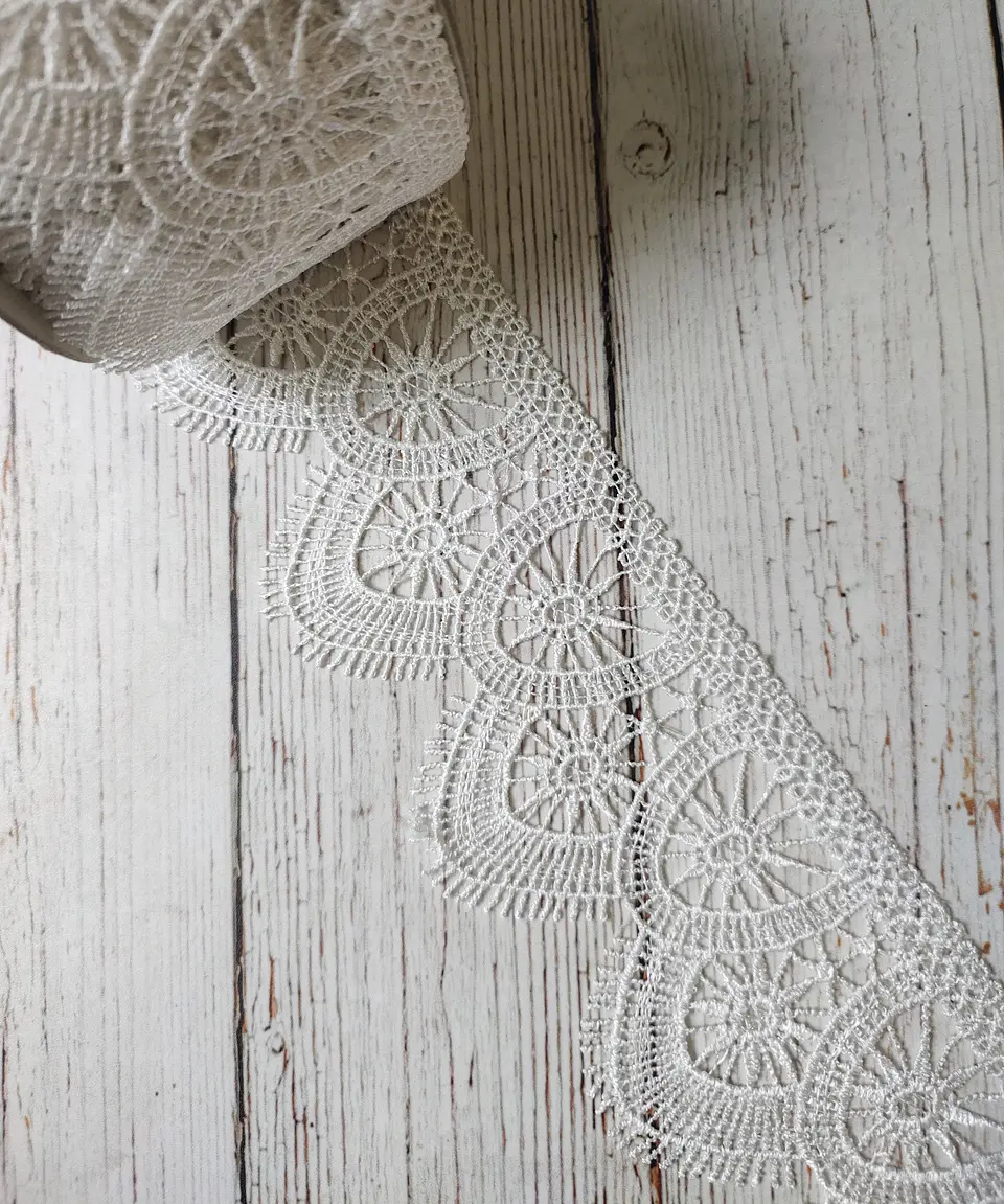 Encaje Macramé Catedral Blanco 1