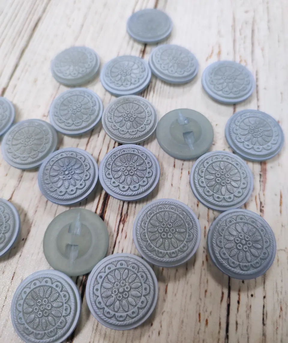 Set 6 botones Mandala Flor Celeste 23mm 1