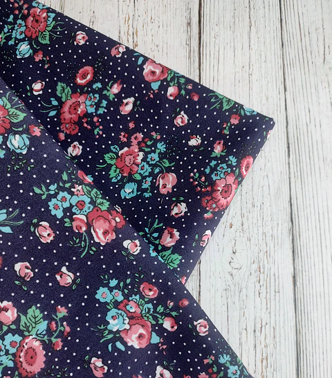 Tela Estampada Azul Amapolas