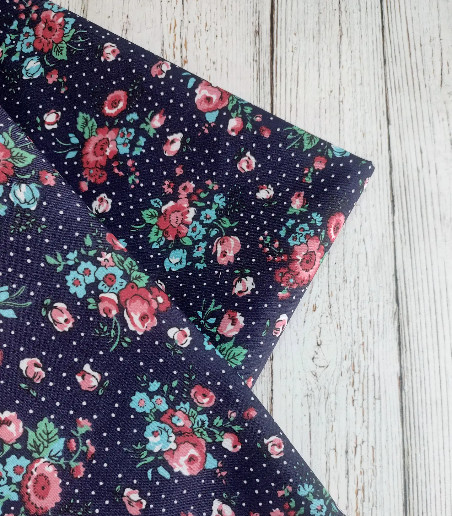 Tela Estampada Azul Amapolas 1