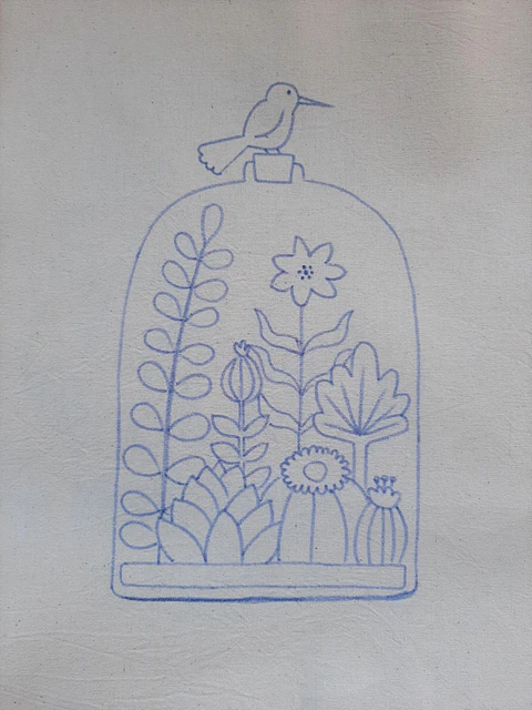 Dibujo en tela Terrario