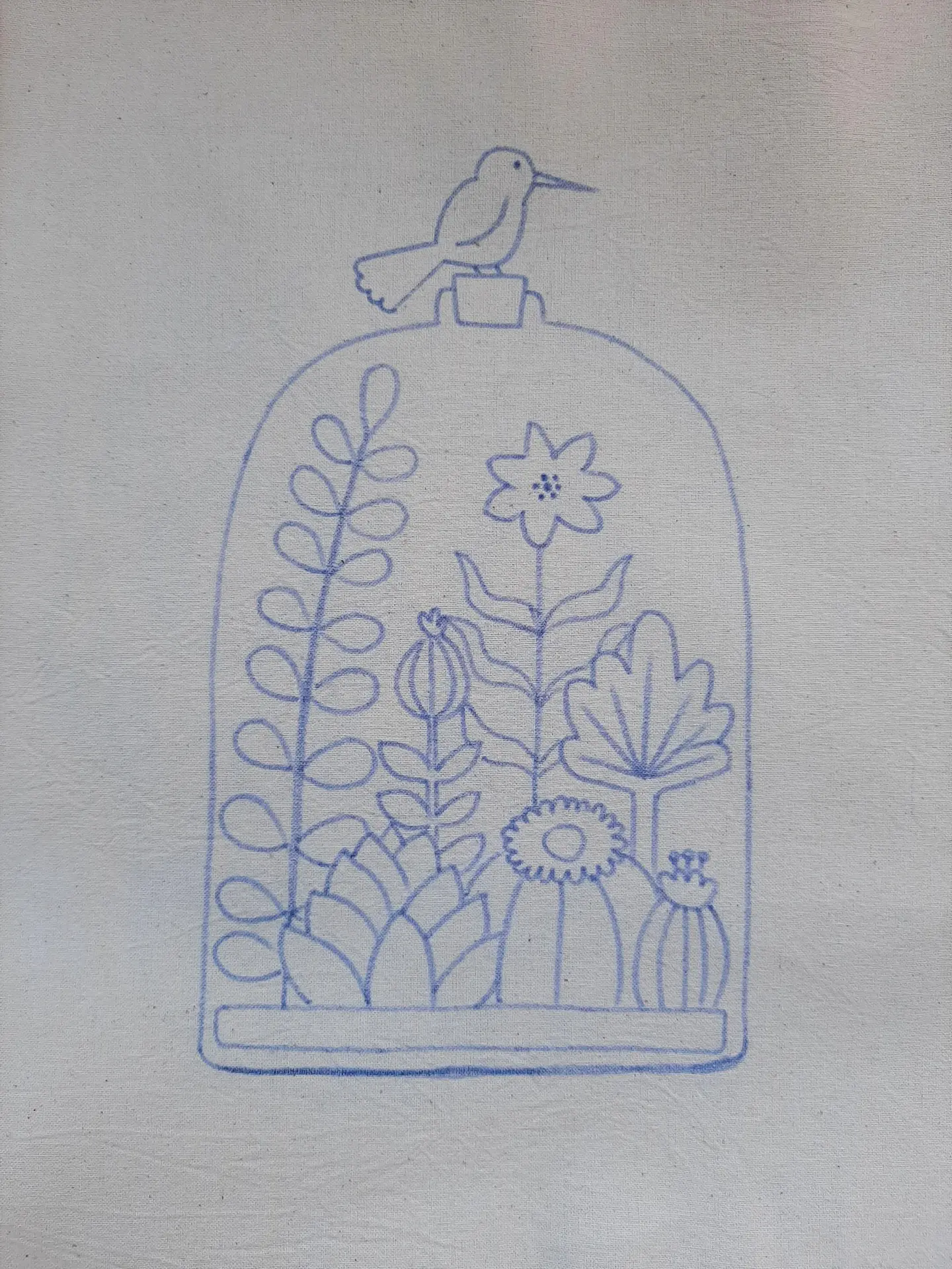 Dibujo en tela Terrario 1
