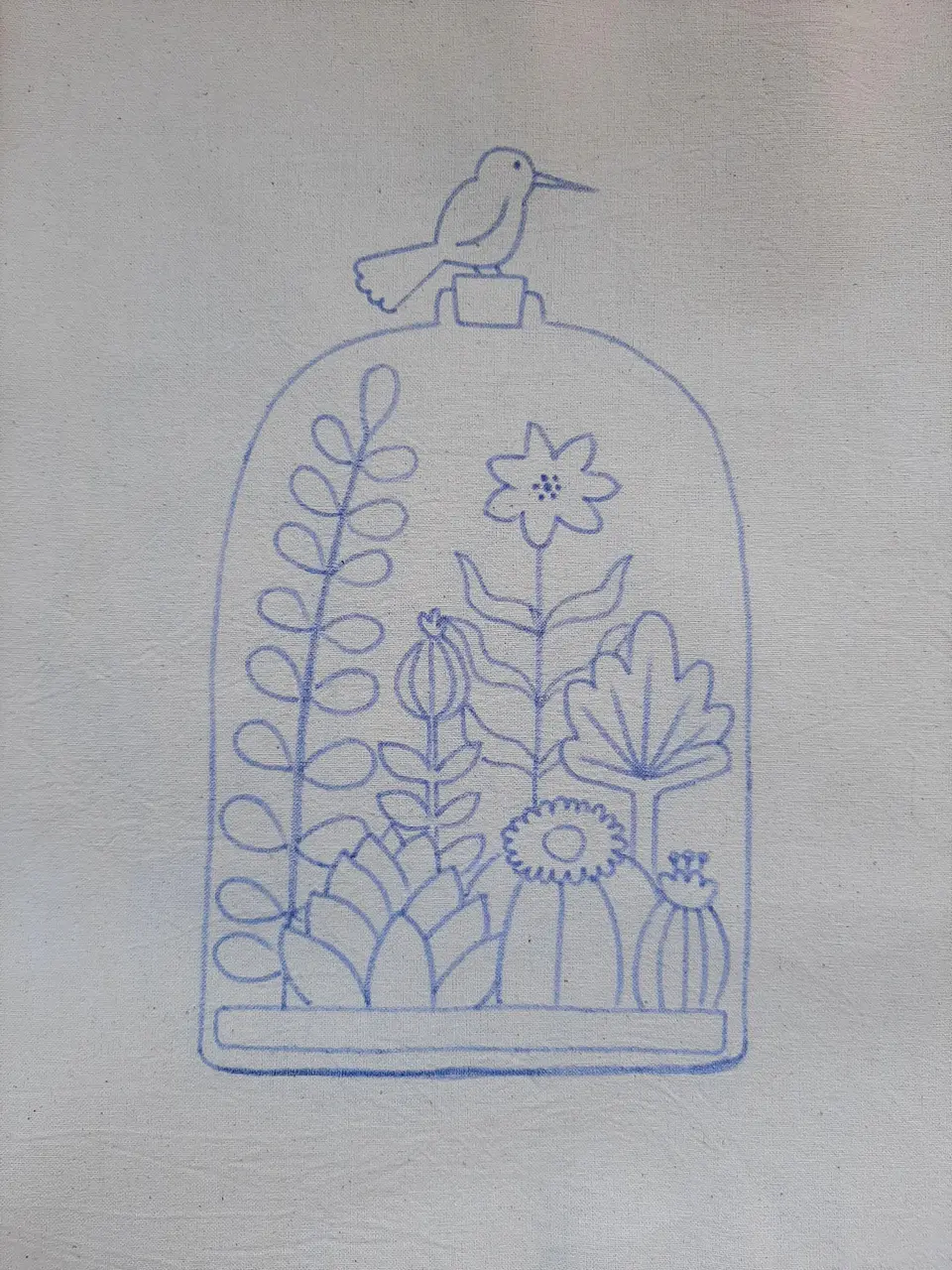 Dibujo en tela Terrario 1