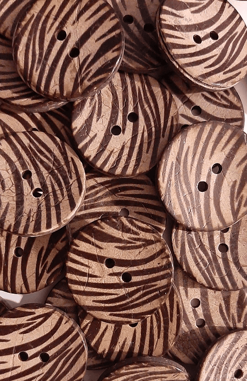  Botón coco cebra (unidad)