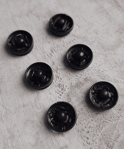 Set 6 broches a presión negro