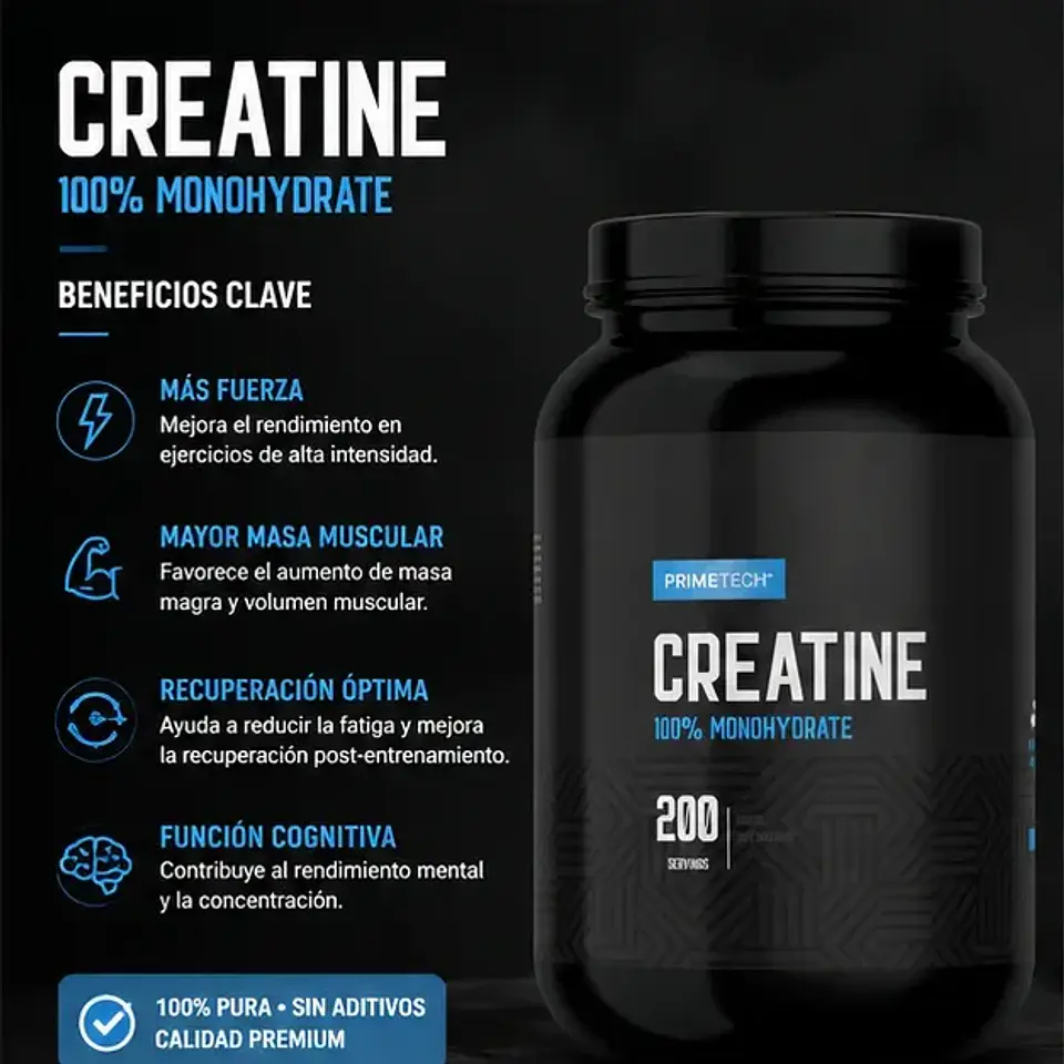 CREATINA MONOHIDRATADA 1 KG - PRIMETECH 2