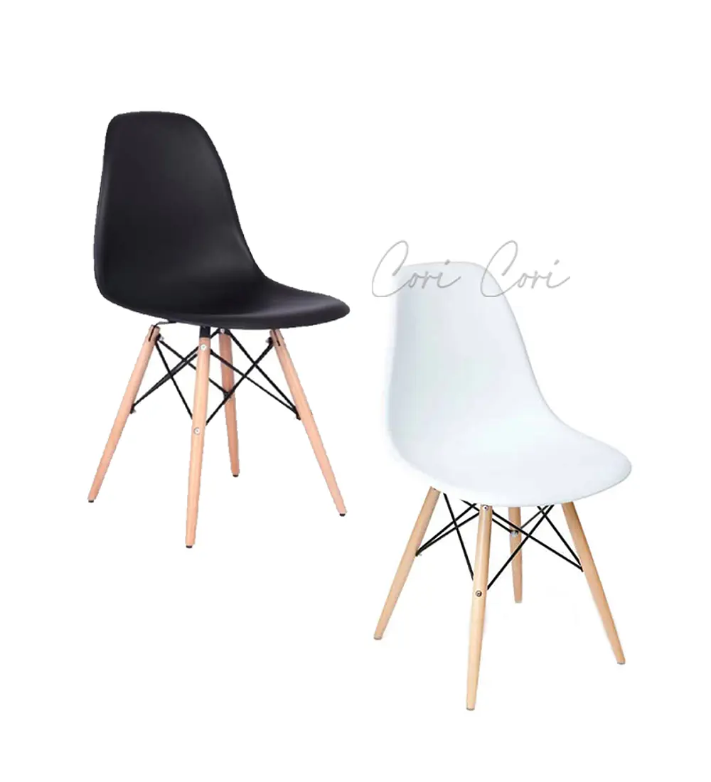 Comedor Mesa Rectangular Melamina 120 x 80 +  4 Sillas Eames
