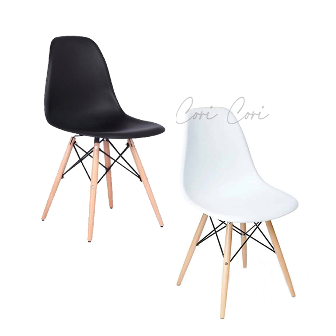 Comedor Mesa Rectangular Melamina 120 x 80 +  4 Sillas Eames 7