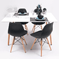 Comedor Mesa Rectangular Melamina 120 x 80 +  4 Sillas Eames - Miniatura 5