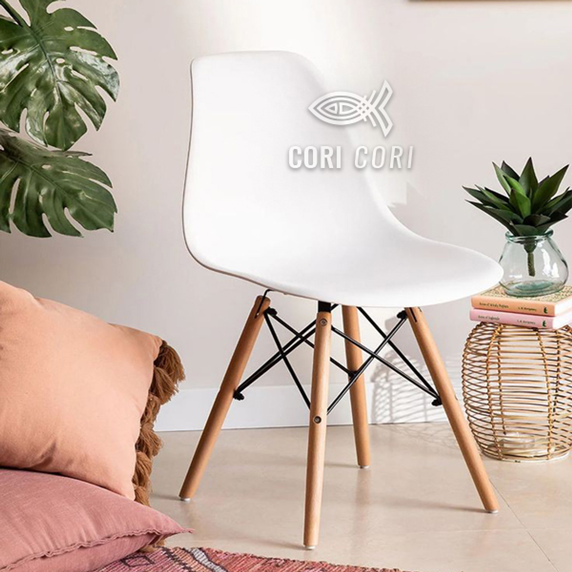 Comedor Rubi 120x80cms  + 6 Sillas Eames 10