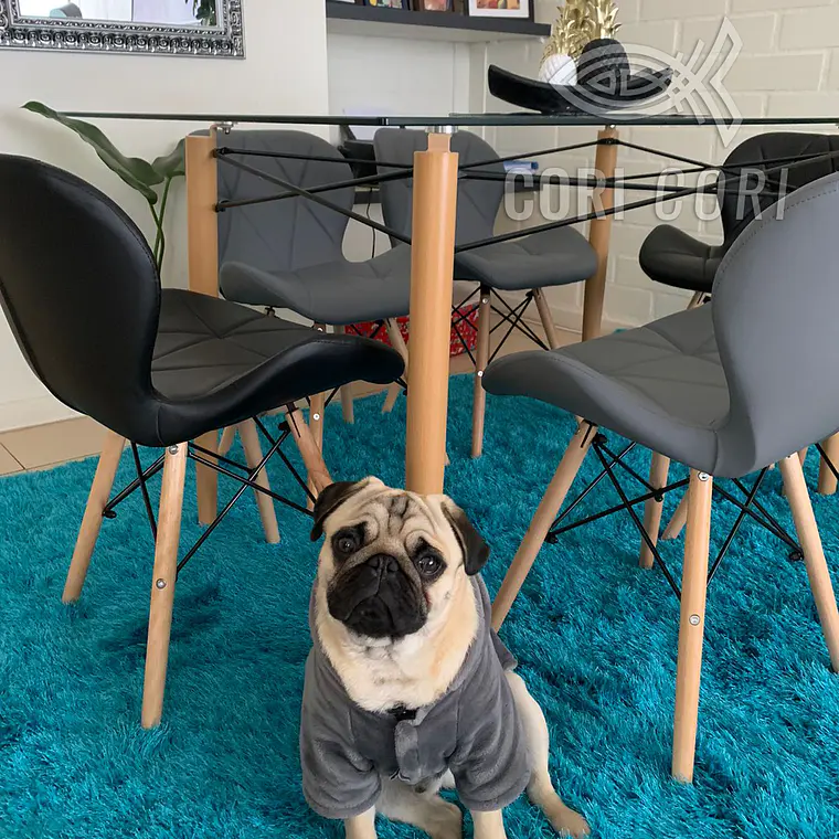 Mesa Crox 140 x 80 + 6 Sillas Eames Mariposa Ecocuero 1