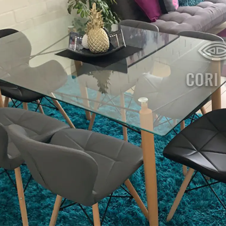 Mesa Crox 140 x 80 + 6 Sillas Eames Mariposa Ecocuero 6