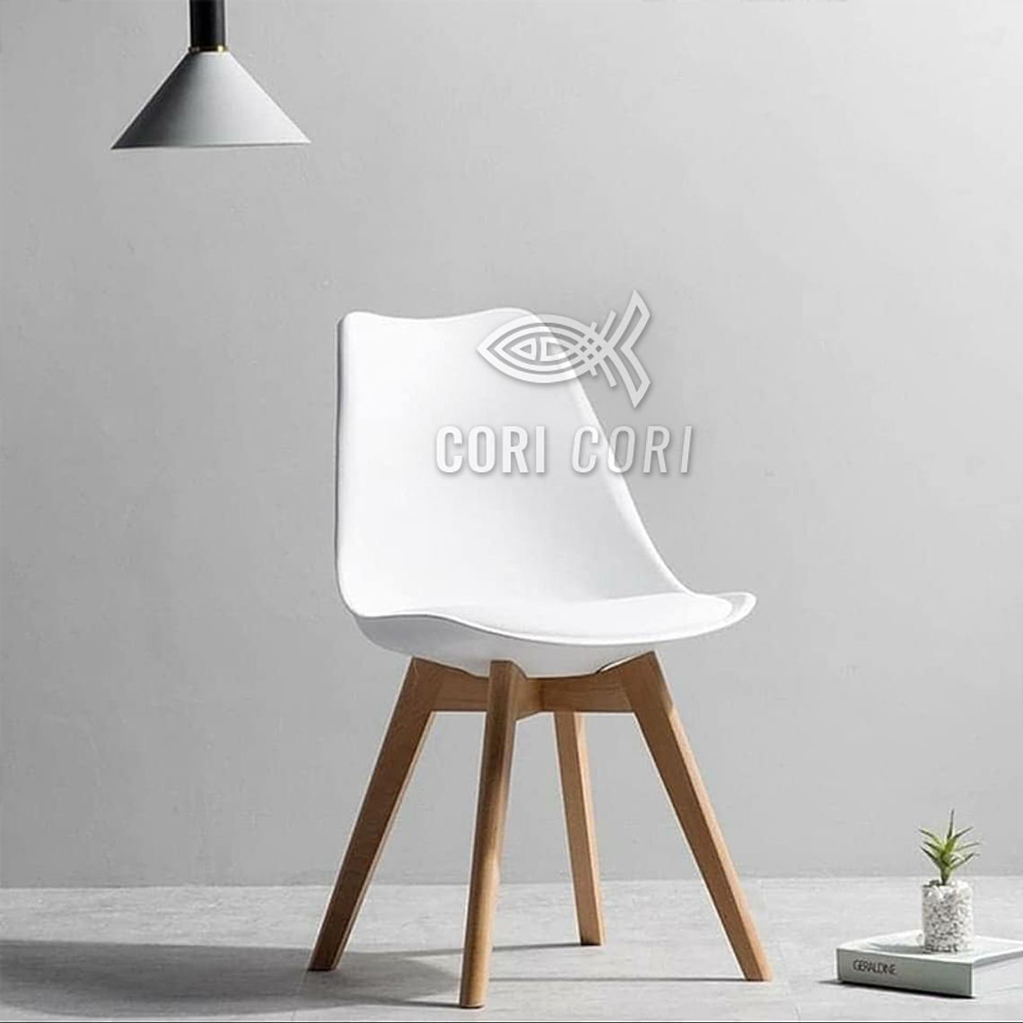 Comedor Mesa Eames Blanca 100cms + 4 Sillas Tulip 8