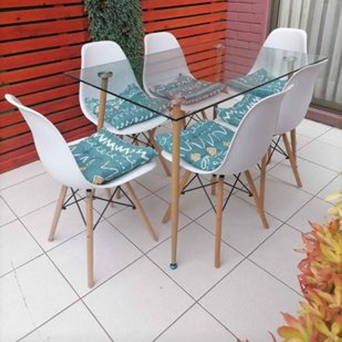Comedor Rubi 120x80cms  + 6 Sillas Eames 1