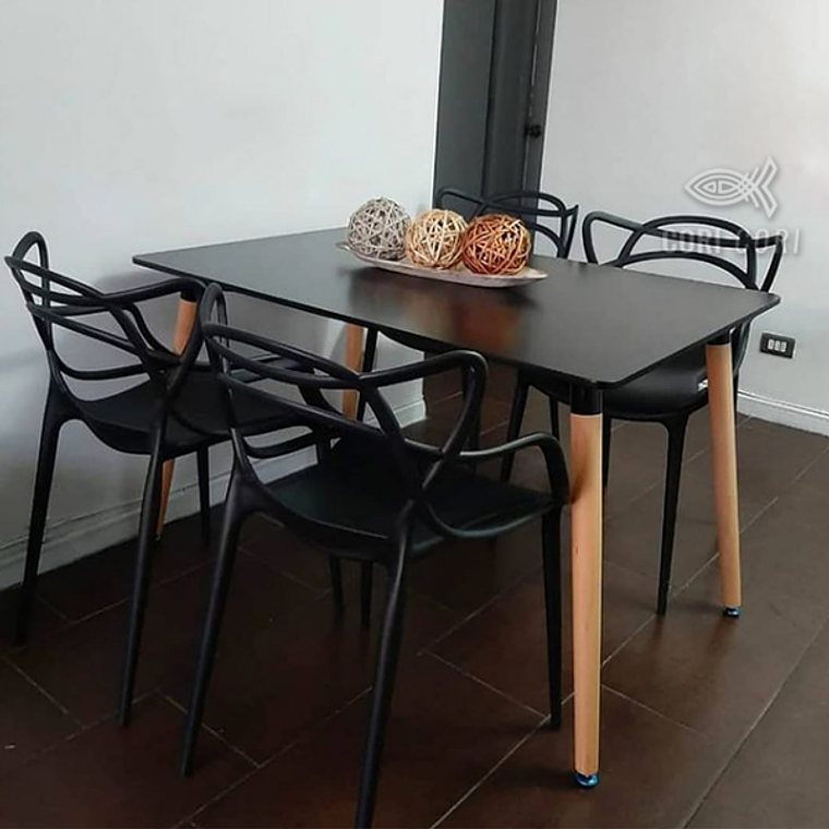 Comedor Mesa Rectangular Melamina 120 x 80 + 4 Sillas Master 2