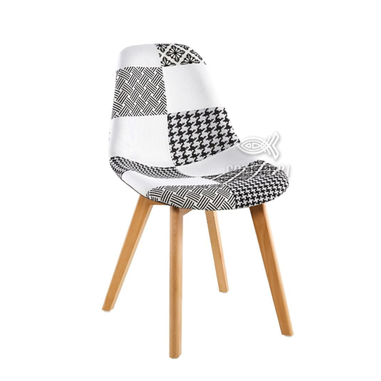 Comedor Eames Vidrio 100cms + 4 Sillas Patchwork Wood  9