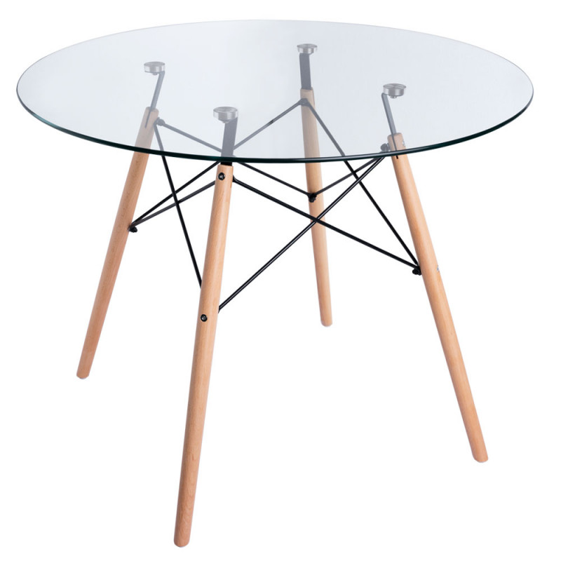 Mesa Eames Vidrio 80cm