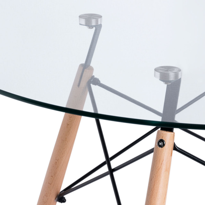 Mesa Eames Vidrio 80cm