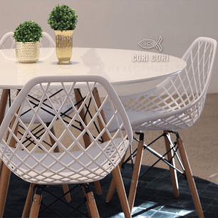 Comedor Eames 100cms + 4 Sillas Eames Mesh