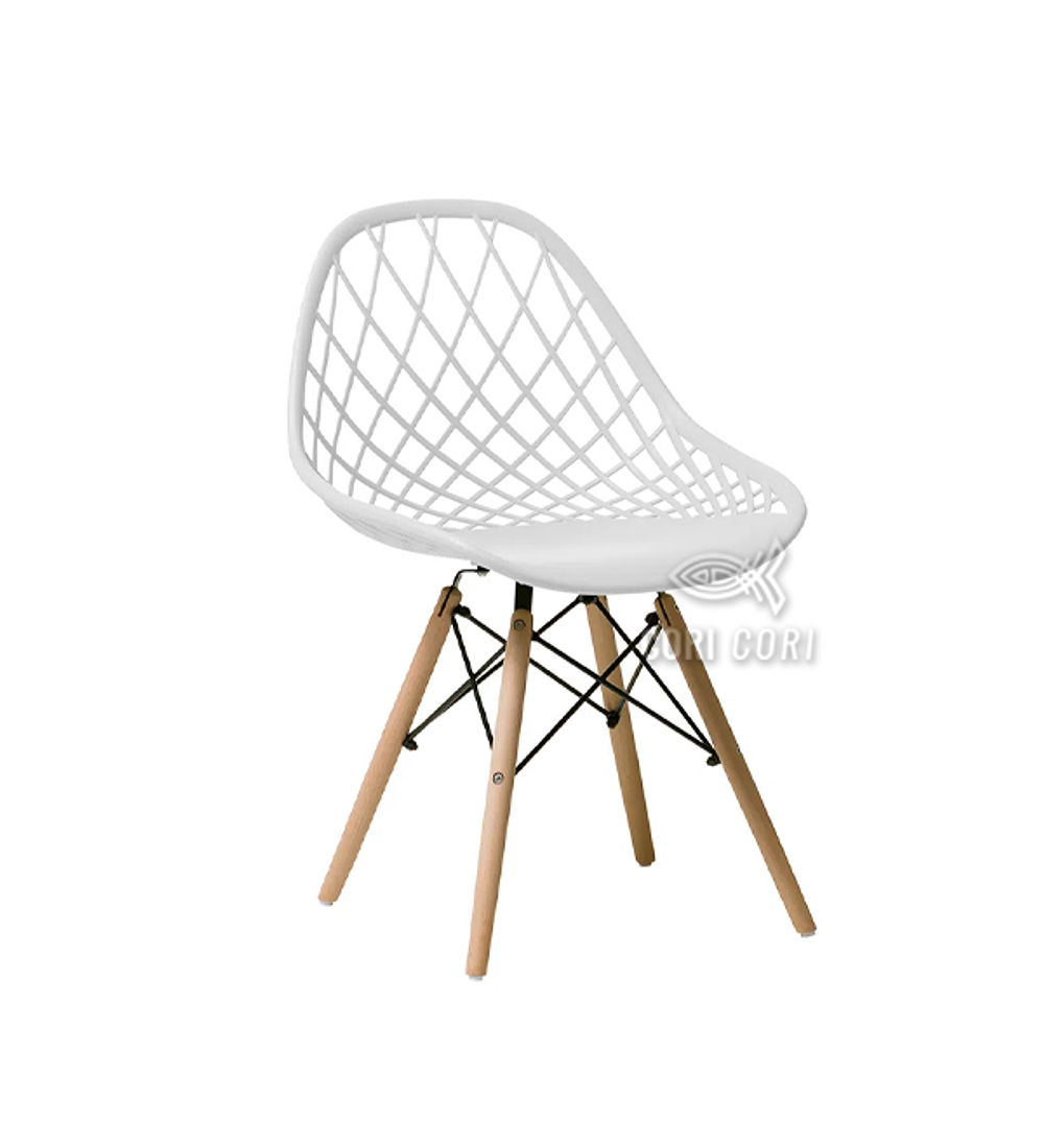 Comedor Diamante 100cms + 4 Sillas Eames Mesh