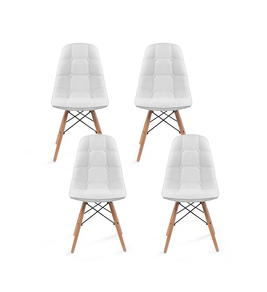 Pack 4 Sillas Capitonne Eames Ecocuero