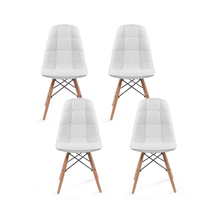 Pack 4 Sillas Capitonne Eames Ecocuero