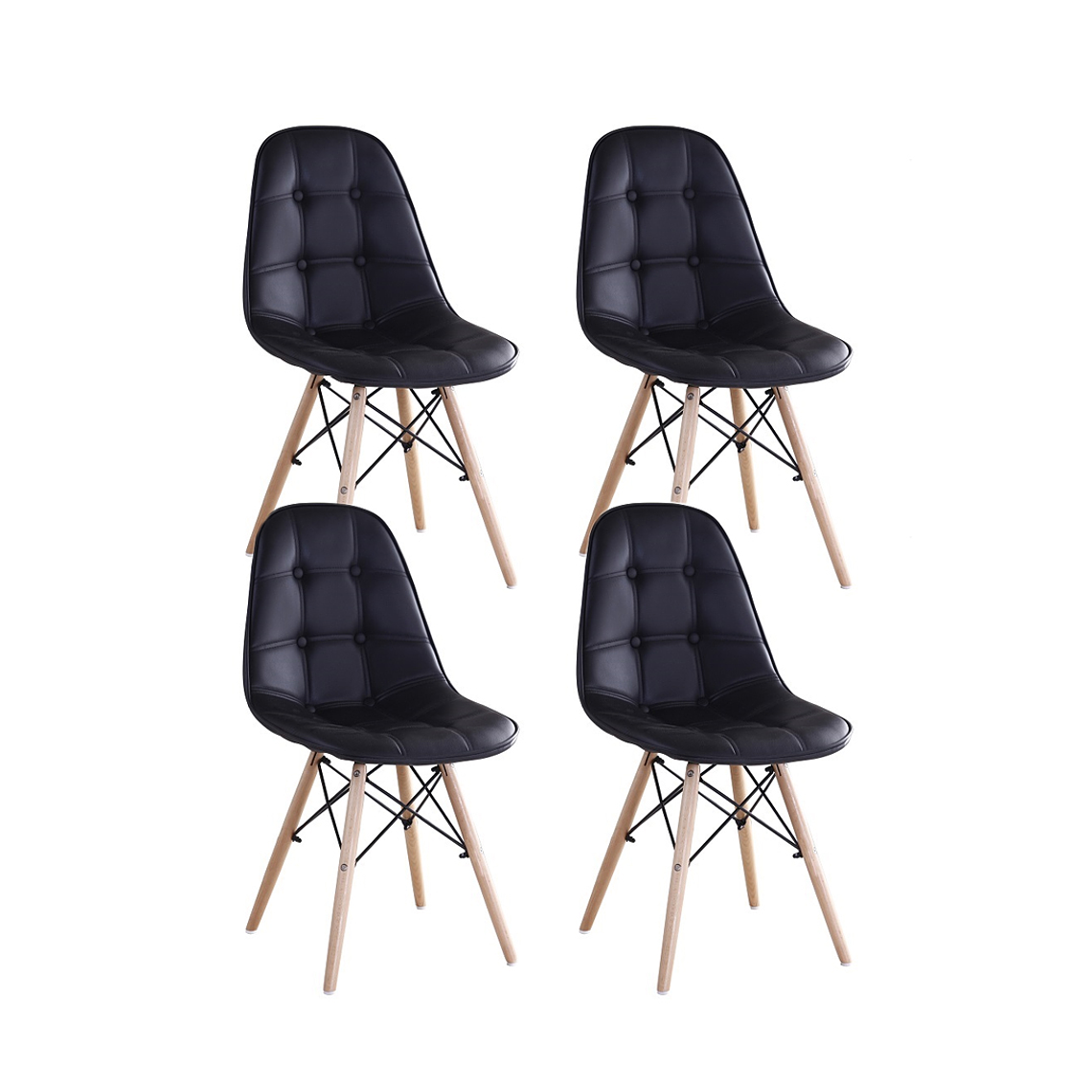 Pack 4 Sillas Capitonne Eames Ecocuero 1