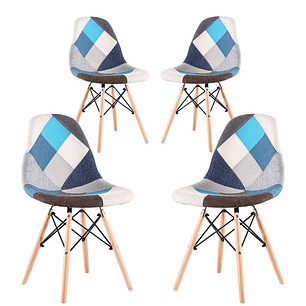 Pack 4 Sillas Patchwork Celestoide