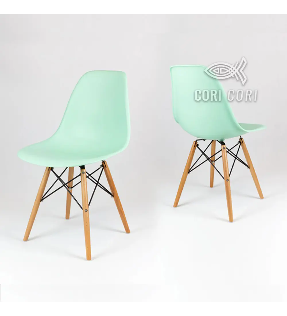 Comedor Mesa Rectangular Melamina 120 x 80 +  4 Sillas Eames