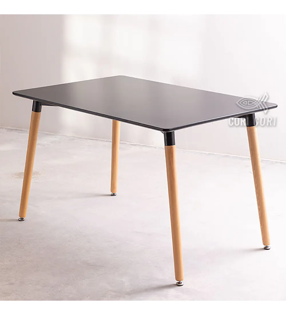 Comedor Mesa Rectangular Melamina 120 x 80 +  4 Sillas Eames