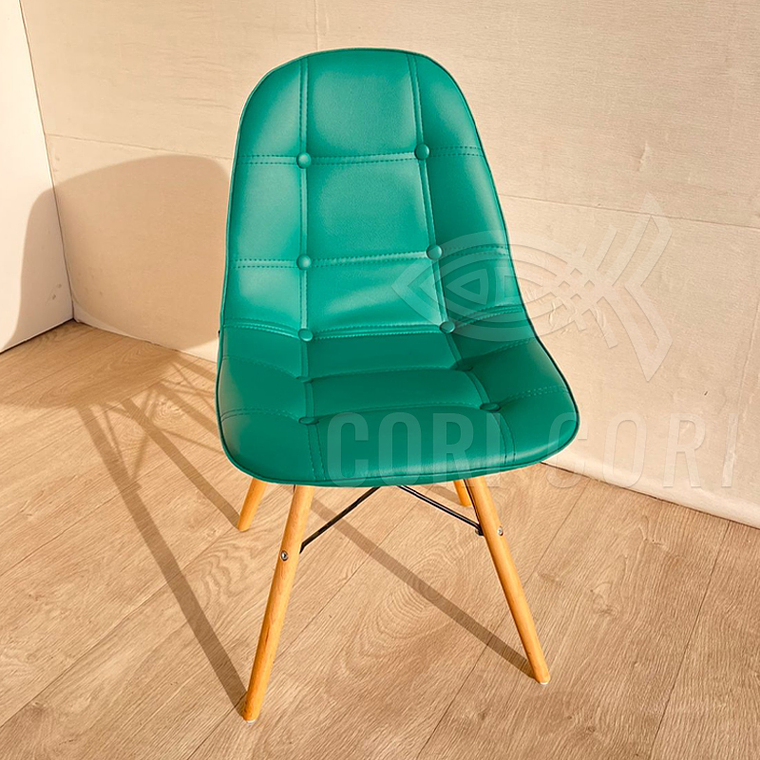 Comedor Mesa Rectangular Melamina 120 x 80 + 4 Sillas Eames Capitonne 9