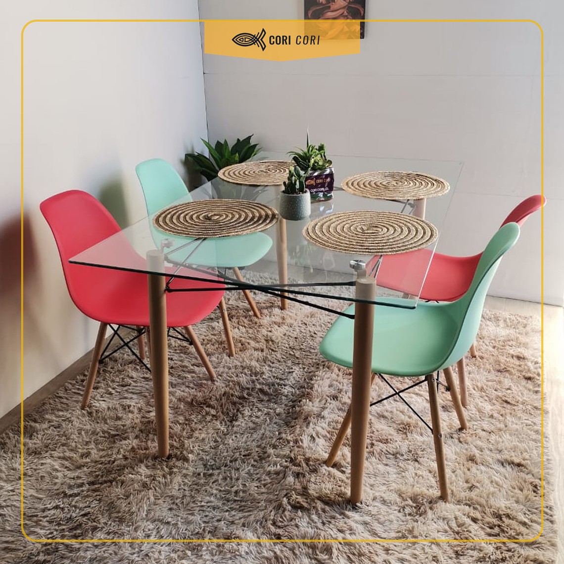 Mesa Crox 140x80cms + 6 Sillas Eames 2