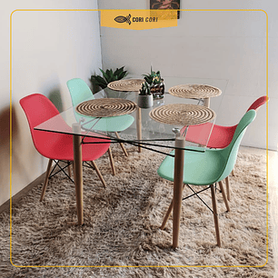 Mesa Crox 140x80cms + 6 Sillas Eames