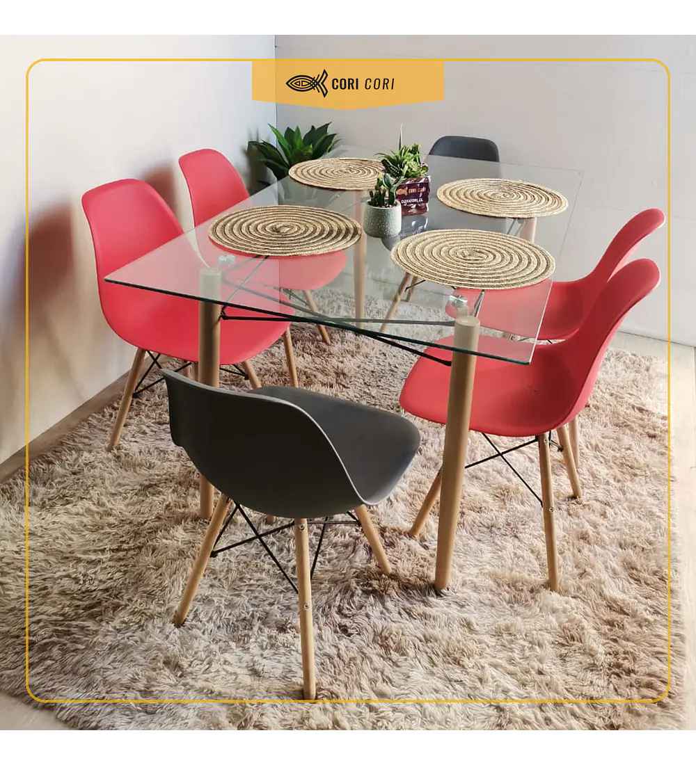 Mesa Crox 140x80cms + 6 Sillas Eames
