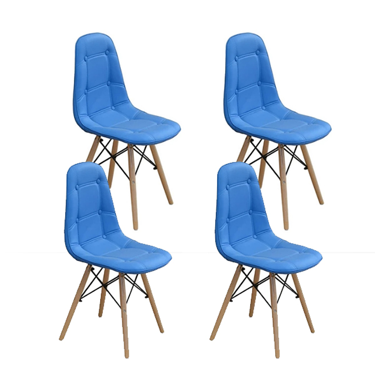 Pack 4 Sillas Capitonne Eames Ecocuero 4