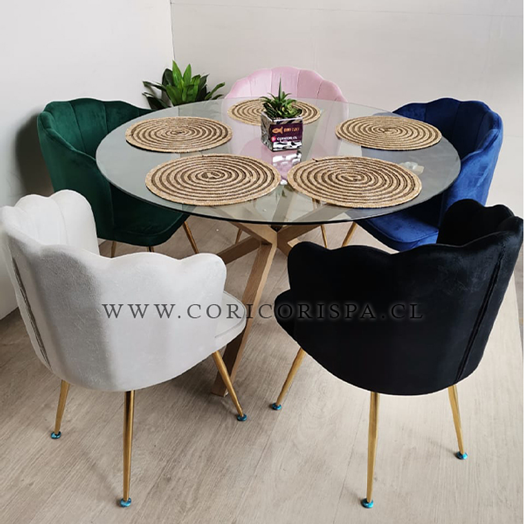 Comedor Mesa Warwick 100cms + 5 Sillas Corona 1