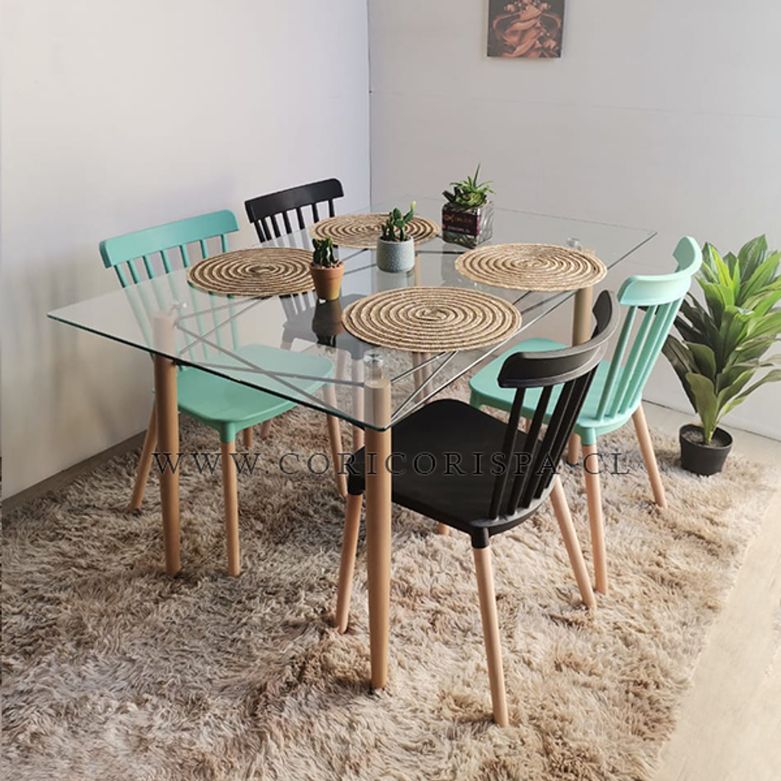 Mesa Crox 140 x 80cms + 4 Sillas Windsor 3